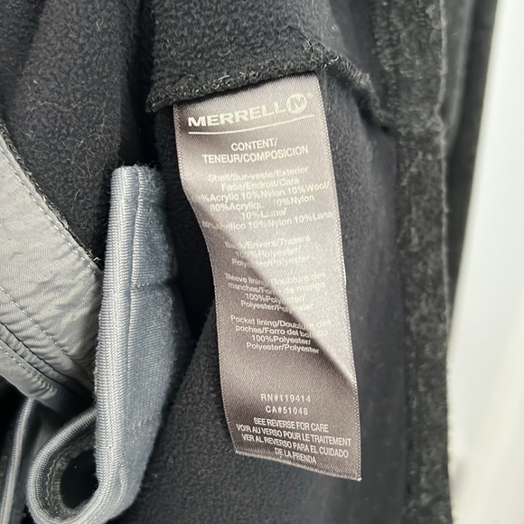 MERRELL PERFORMIX Gray WOOL BLEND Full Zip Collared Jacket Coat Zip Front S - Picture 8 of 8